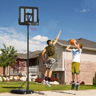 Soozier 5' to 10' Height Adjustable Basketball Hoop Stand-Base can be filled with sand or water, keeping it firmly to the ground 
