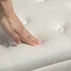 HOMCOM Storage Ottoman Bench with Wooden Legs - Cream White-Assembly required