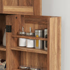 HOMCOM 64" H Kitchen Pantry Cabinet with Adjustable Shelves - Brown-Assembly required