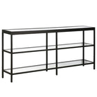 Hudson&Canal Alexis 64"W Console Table - Blackened Bronze-A modern contemporary design for your entryway, living room, den, and more