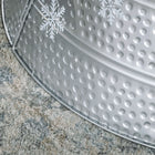 HOMCOM 26" Christmas Tree Collar with Hollow Snowflake Pattern - Silver-Four pieces. Quick to set up and disassemble, saving storage space