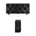 Modway Foundry Woven Design Buffet Storage Cabinet - 71" - Black-2-Door Storage Cabinet with Adjustable Shelves