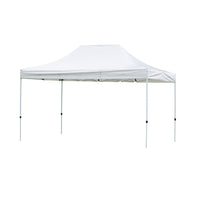Dura Housewares Cayman Folding Gazebo - Height Adjustable - White-Includes a carrying bag for easy transport