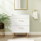 Modway Daybreak 24" Bathroom Vanity Cabinet - White-Rubberwood, MDF, Particleboard Construction