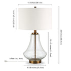 Hudson&Canal Lagos 23" Tall Table Lamp with Fabric Shade - Seeded Glass/Brushed Brass/White-Clean with a soft, dry cloth and no harsh chemicals or abrasive cleaning materials