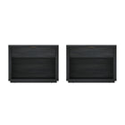 Manhattan Comfort Evelyn 32" Modern 1-Drawer Nightstand 2-Piece Set - Charcoal Grey-Modern Nightstand for Bedroom and Living Room Use. Set of 2