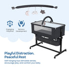 MotionGrey Blessy 5-in-1 Baby Bassinet - Adjustable Foldable Co-Sleeper with Wheels, Rocking & Incline Modes - Grey -4