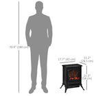 HOMCOM Electric Fireplace with Flame Effect - Black-Bottom heating part to ensure a cool touch of surface, benefit households with young ones or pets 