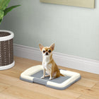 PawHut 18" L Dog Pee Pad Holder - Grey-Anti-slip foot mat under the tray for stability 