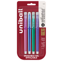 uni-ball Erasable Gel Pens - 0.7mm - Fashion Colours - 4 Pack-Gel Pens