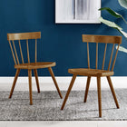 Modway Sutter Wood Dining Side Chair - Walnut - 2 Pack-Splayed Wood Legs