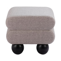 Zuo Davao Ottoman - Grey-Painted rubberwood leg