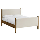 Modway Maven Queen Size Fabric Upholstered Platform Bed - Ivory Walnut-Assembly Required