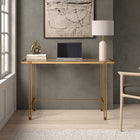 Hudson&Canal Inez 48" Desk - Brass-Hand crafted brass finish is applied to the steel frame