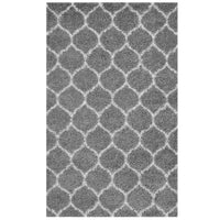 Modway Solvea Moroccan Trellis Shag Area Rug - 5 ft W x 8 ft L - Grey/Ivory-Moroccan Trellis Shag Area Rug