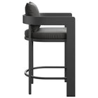 Modway Tahoe Outdoor Patio Aluminum Counter Stool - 36.5" - Charcoal-Removable Seat and Back Cushion
