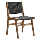 Modway Saoirse Woven Rope Wood Dining Side Chair - Walnut/Black - 2 Pack-7