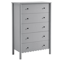Modway Emmeline Scalloped 5-Drawer Chest - Light Grey-Versatile 5-Drawer Chest