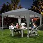 Outsunny 10 ft W x 10 ft L Pop Up Canopy Tent with Central Light - UPF 50+ - Light Grey-Features a pop-up design for tool-free setup in just 30 minutes
