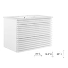 Modway Render 30" Wall-Mount Bathroom Vanity - White-Wall-Mount Design