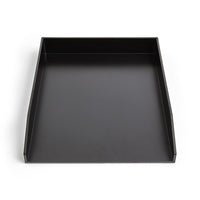 TRU RED Front Load Stackable Plastic Letter Tray - Black-Stackable front load letter tray helps keep your desk and papers organized