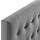Modway Emily Biscuit Tufted Performance Velvet King Headboard - Grey-Dense Foam Padding