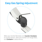 ShoppingAll Pneumatic Gas Spring Single Monitor Wall Mount- White-360 degrees rotation for switching from landscape monitor setting to portrait position
