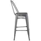 Modway Promenade Bar Side Stool - Gunmetal-Non-Marking Foot Caps