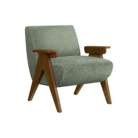 Monarch Specialties Upholstered 31"H Mid-Century Modern Accent Chair With Walnut Solid Wood Legs - Green Fabric-This 31"H upholstered accent chair features a fashionable style with soft touch green fabric and foam cushioning, making it a comfortable armchair for both living room and bedroom spaces.