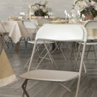 Flash Furniture HERCULES Series Premium Beige Plastic Folding Chair - 10 Pack-10