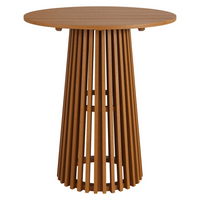 Modway Lane 35" Round Outdoor Teak Wood Bar Table - Natural-Teak Wood
