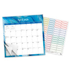 BrownTrout 2026 Hanging 18-Month Monthly Square Wire-O Calendar Sticker Sheet - Crackled Blush - 12" x 12" -Flip-Over Layout - Wire-O binding allows pages to be flipped over, using half the space of standard calendars