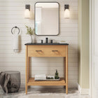 Modway Zaire 30" Bathroom Vanity - Natural/Black-Metal Handle Pulls