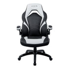 Emerge Vortex Bonded Leather Gaming Chair, Black and White-Black and white gaming chair