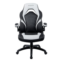 Emerge Vortex Bonded Leather Gaming Chair, Black and White-Black and white gaming chair