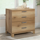 Sauder Rosedale Ranch Lateral File - Timber Oak-Two drawers hold letter-size hanging files, with full extension slides ensuring smooth and easy access