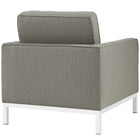 Modway Loft Upholstered Fabric Armchair - Granite-Removable Zippered Cushion Cover