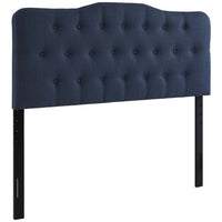Modway Annabel Upholstered Fabric Queen Headboard - Navy-Elegantly tufted button headboard