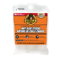 Gorilla Hot Glue Sticks - 4" - Full Size - 30 Pack-Weather Resistant: For indoor and outdoor use