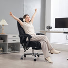 Vinsetto Massage Reclining Office Chair with Adjustable Height and Footrest - Black-Velvet-feel fabric for stylish and comfort