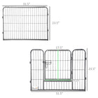 PawHut Heavy Duty 16-Panel Metal Dog Playpen for Indoor & Outdoor - 23.5" H-Colour: Grey