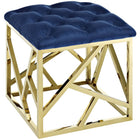 Modway Intersperse Ottoman - Gold/Navy-Elegant Tufted Buttons