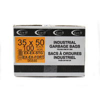 Eco II Garbage Bags - 35" x 50" - Extra Extra Strong - Black - 100 Pack-35" x 50"