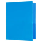 JAM Paper Plastic 2 Pocket POP Durable School Folders - Light Blue - 6 Pack-Our high quality two-pocket POP Folders are durable, made with smooth & sturdy plastic, and have a business card slot on the right side