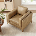 Modway Roscoe Vegan Leather Armchair - Toast-Pocket Coil + Sinuous Springs