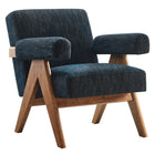 Modway Lyra Fabric Armchair - Azure Fabric - Set of 2-Woven Heathered Fabric