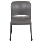Flash Furniture HERCULES Series Grey Full Back Contoured Stack Chair with Black Powder Coated Sled Base-Floor Protector Plastic Glides