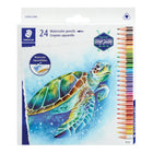 Staedtler Triangular Watercolour Pencils - Assorted Colours - 24 Pack-Use wet or dry for different effects