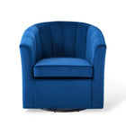 Modway Prospect Performance Velvet Swivel Armchair - Navy-Maximum Weight Capacity: 331 lb