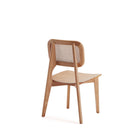 Manhattan Comfort Versailles 18.5" Industry Chic Dining Chair - Nature - Set of 2-Unique Rounded Rectangular Backrest Made of Cane